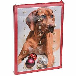 Adventný kalendár pre psov 20 x 27,5 cm, červená
