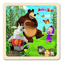 Bino Puzzle Máša a medveď s kozou, 15 x 15 cm