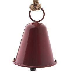 Kovový závesný zvonček Ringle červená, 9,5 x 12 cm