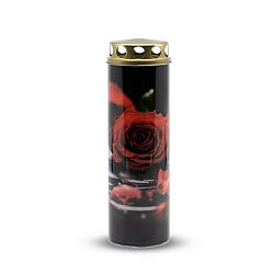 Náhrobná sviečka Ruža červená, 6 x 21 cm, 225 g 