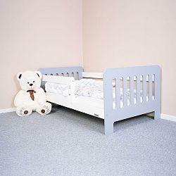 New Baby Detská posteľ so zábranou Erik biela-sivá, 160 x 80 cm