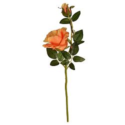 Umelá kvetina Čajová ruža oranžová, 47 cm
