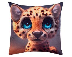 Detský dekoračný vankúš Zvieracie mláďatko leopard, 35x35 cm%