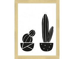 Rámovaný obraz Nordic kaktusy, 18x24 cm%